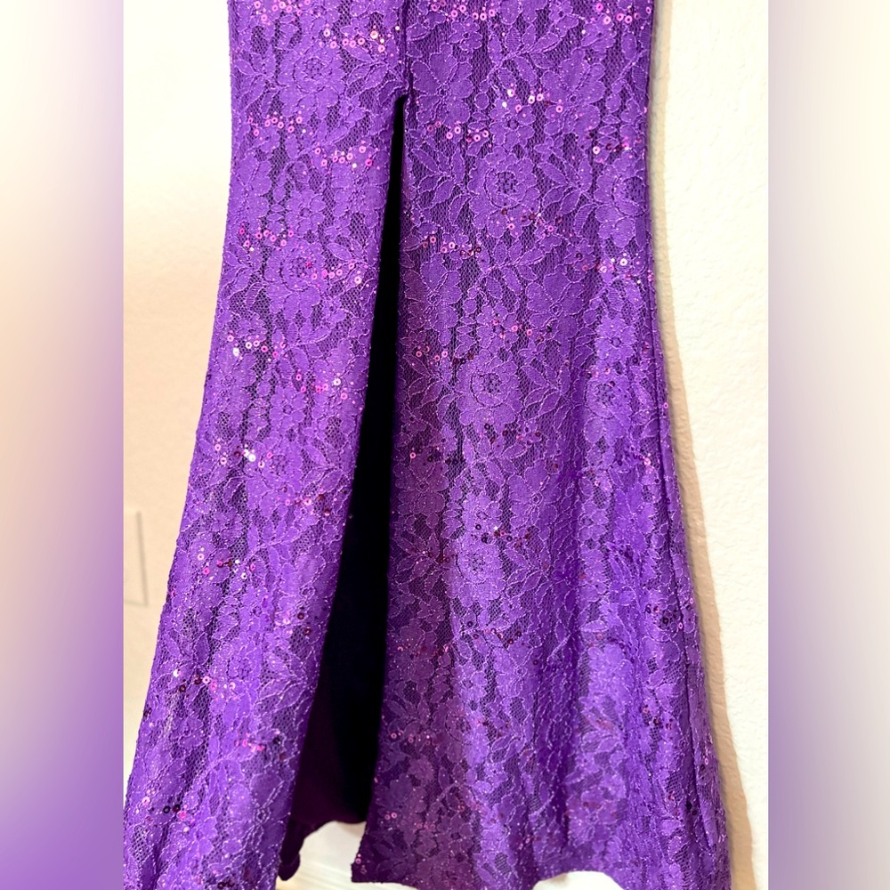 Purple Sequin Gala Dress